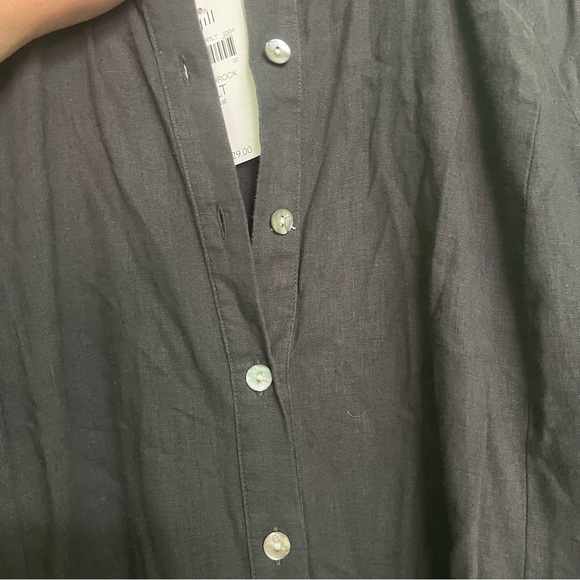 J. Jill Womens Dress Gray Linen Blend Side Buttons with Slits Sz Large Tall NWT - Picture 7 of 13